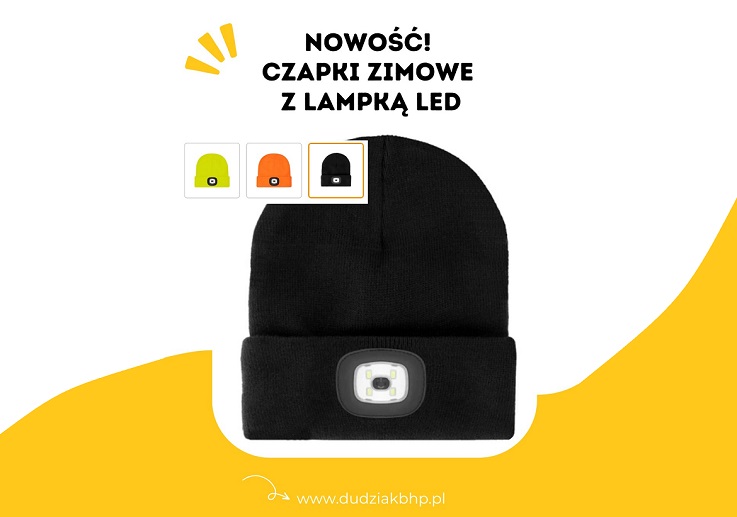 Czapka zimowa z lampką LED!