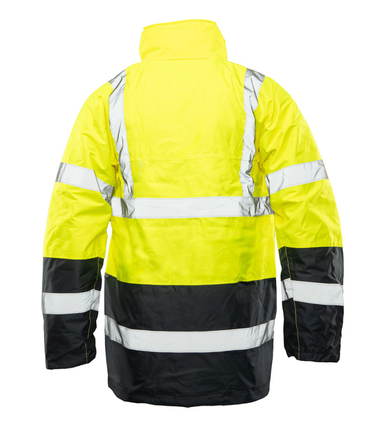 Kurtka odblaskowa przedłużana parka z odblaskami żółta BENEFIT HI VI