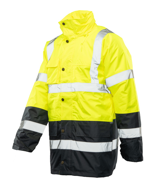 Kurtka odblaskowa przedłużana parka z odblaskami żółta BENEFIT HI VI