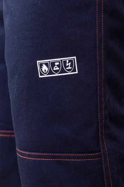 Spodnie zimowe odblaskowe spawalnicze ocieplane antystatyczne ogrodniczki PROFFLAM PROF5