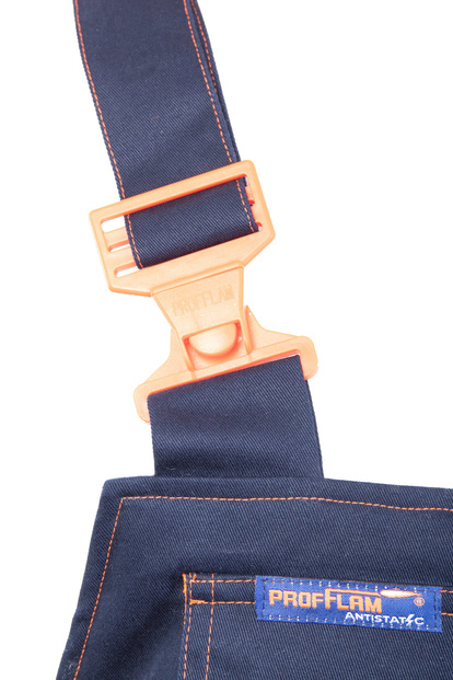 Spodnie zimowe odblaskowe spawalnicze ocieplane antystatyczne ogrodniczki PROFFLAM