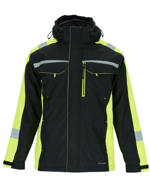 Kurtka robocza ocieplana zimowa wodoodporna kaptur odblaskowa REDBERG V-STORMKU