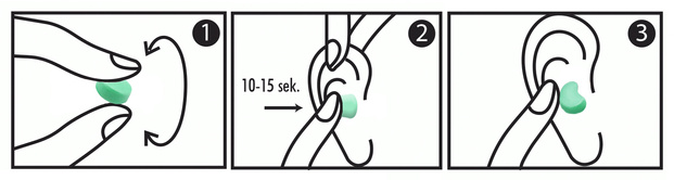 Wodoodporne zatyczki do uszu 6 par formowane wodoszczelne silikonowe HASPRO Mold 6P zielone