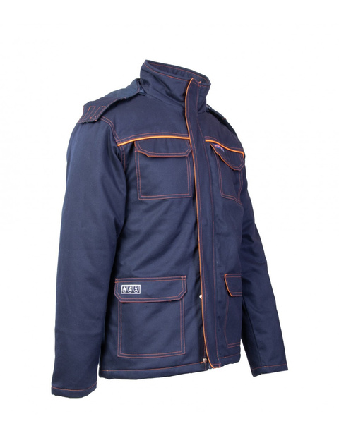 Kurtka zimowa spawalnicza z kapturem ocieplana do spawania antystatyczna PROFFLAM PROF4