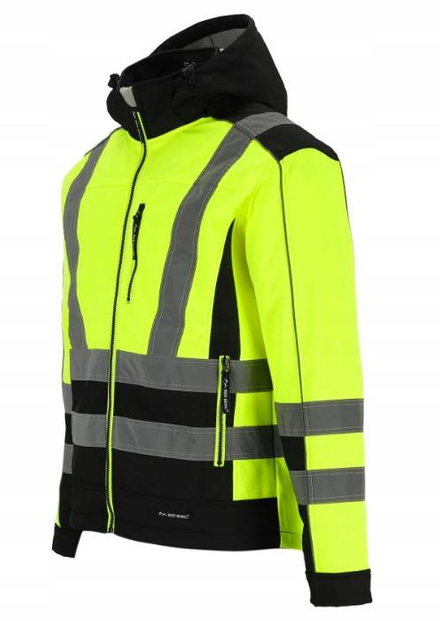 Kurtka letnia softshell z pasami odblaskowymi seledynowa dla kierowców REDBERG NEON