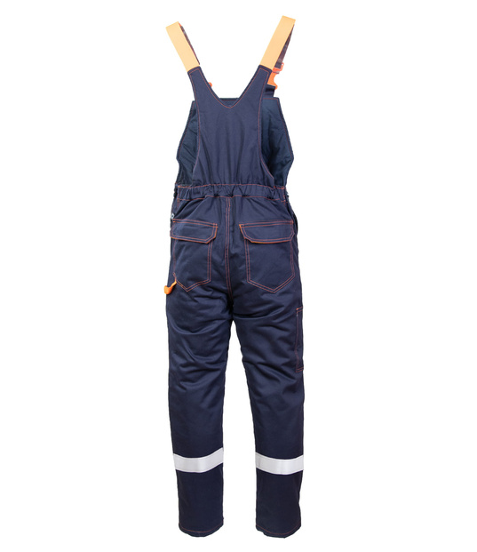 Spodnie zimowe odblaskowe spawalnicze ocieplane antystatyczne ogrodniczki PROFFLAM