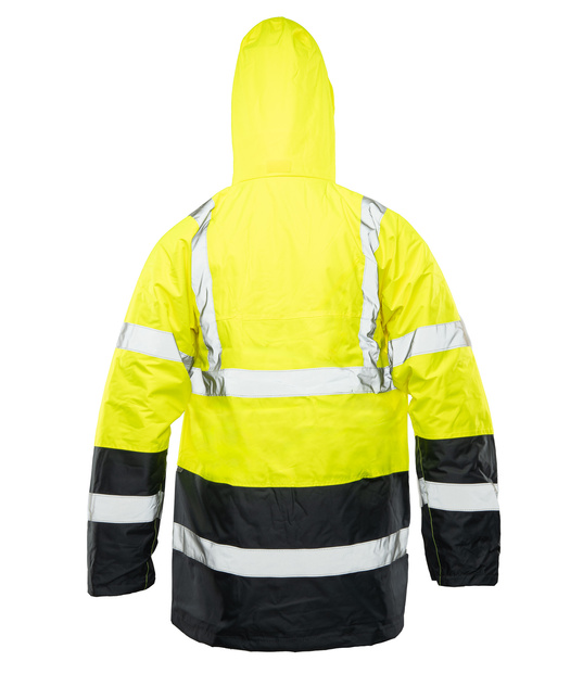 Kurtka odblaskowa przedłużana parka z odblaskami żółta BENEFIT HI VI