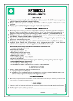 Znak - Instrukcja obsługi apteczki - 24,5 cm x 35 cm