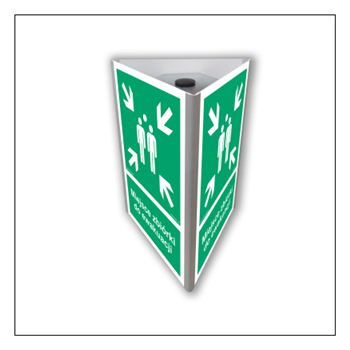 Znak - Miejsce zbiórki do ewakuacji (do słupka)- 25 cm x 37,5 cm