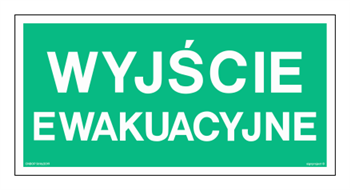 Znak - Wyjście ewakuacyjne - 15 cm x 30 cm