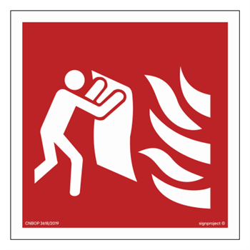 Znak - Koc gaśniczy - 15 cm x 15 cm