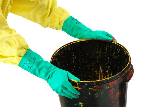 Rękawice chemoodporne nitrylowe ochronne kwasoodporne ANSELL SOLVEX 37-675