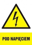 Znak elektryczny - Pod napięciem 10,5 X 14,8