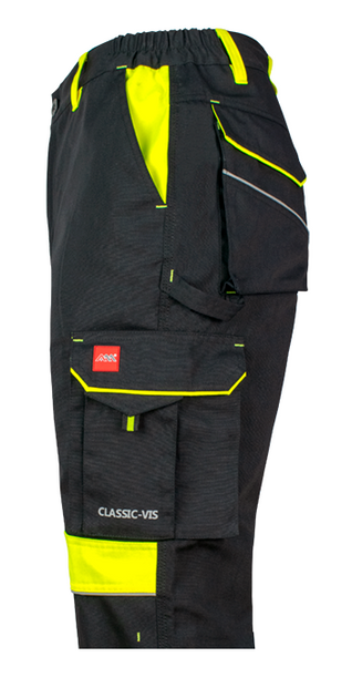 Wytrzymałe spodnie robocze do pasa odblaskowe CLASSIC-VIS