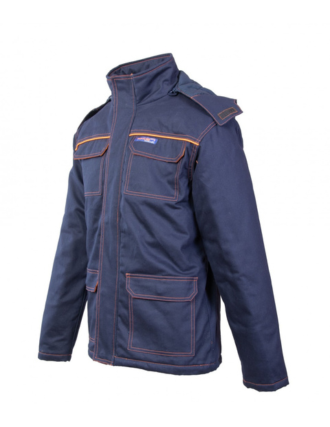 Kurtka zimowa spawalnicza z kapturem ocieplana do spawania antystatyczna PROFFLAM PROF4