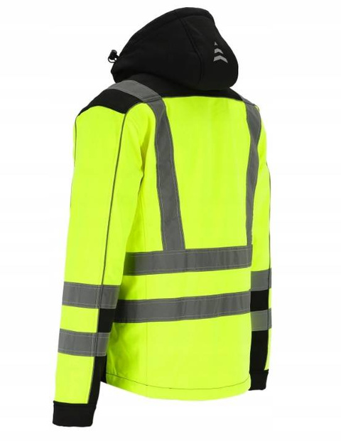 Kurtka letnia softshell z pasami odblaskowymi seledynowa dla kierowców REDBERG NEON