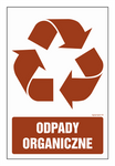 Znak - Etykieta na pojemniki na Odpady organiczne BIO - 10 cm x 15 cm