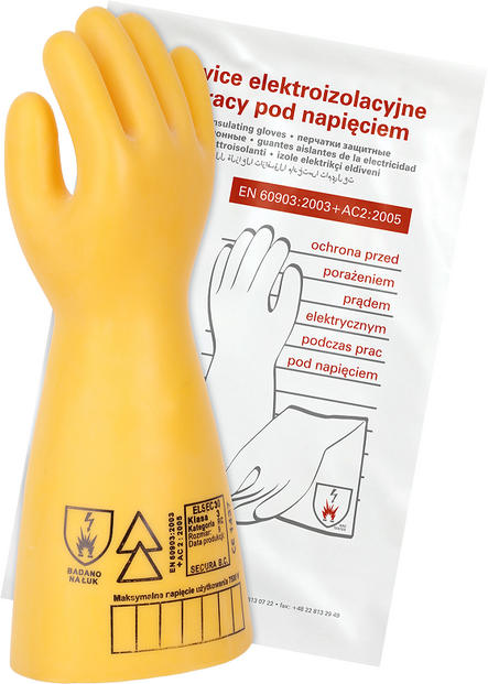 Rękawice elektroizolacyjne ELSEC 30 kV, klasa 3