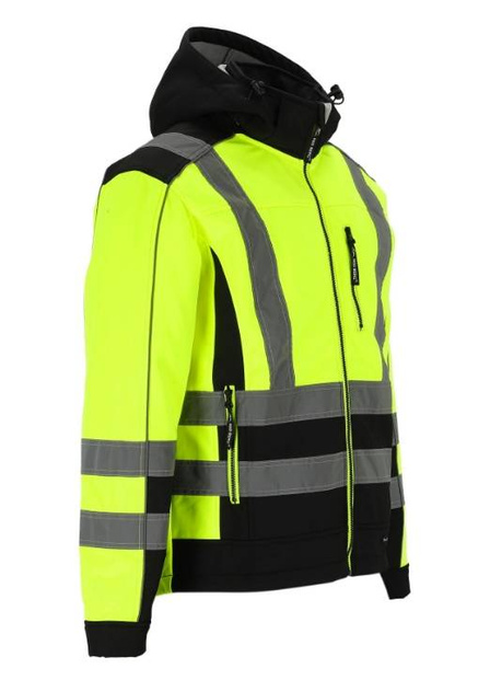 Kurtka letnia softshell z pasami odblaskowymi seledynowa dla kierowców REDBERG NEON
