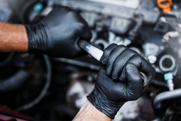 Rękawice rękawiczki nitrylowe bardzo mocne MERCATOR GOGRIP czarne