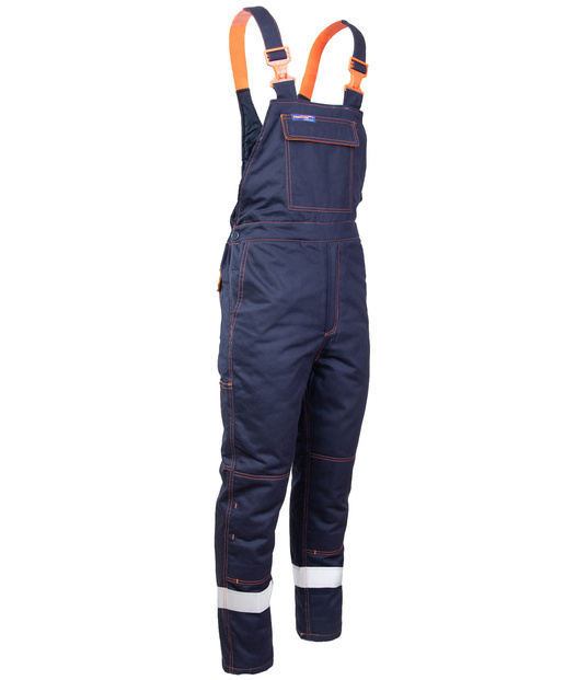 Spodnie zimowe odblaskowe spawalnicze ocieplane antystatyczne ogrodniczki PROFFLAM