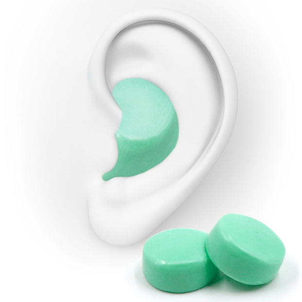 Wodoodporne zatyczki do uszu 6 par formowane wodoszczelne silikonowe HASPRO Mold 6P zielone