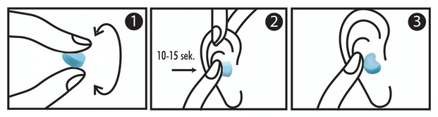 Wodoszczelne zatyczki do uszu formowane HASPRO Mold 6P niebieskie