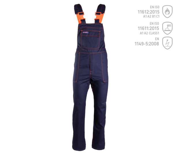 Spodnie ogrodniczki spawalnicze niepalne antystatyczne PROFFLAM ANTISTATIC