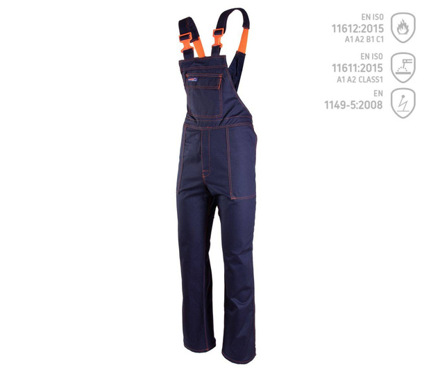 Spodnie ogrodniczki spawalnicze niepalne antystatyczne PROFFLAM ANTISTATIC