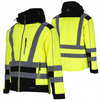 Kurtka ocieplana seledynowa odblaskowa zimowa softshell pikowana membrana REDBERG V-NEON