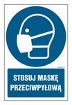 Znak - Stosuj maskę przeciwpyłową- 20 cm x 30 cm