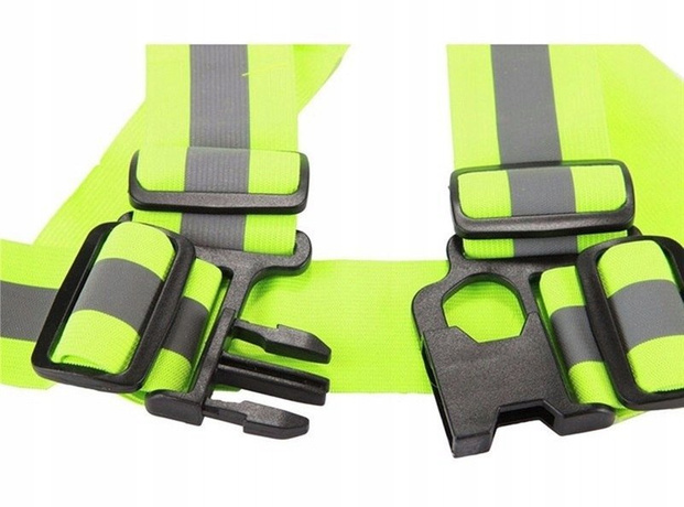 Szelki odblaskowe na rower regulowane seledynowe