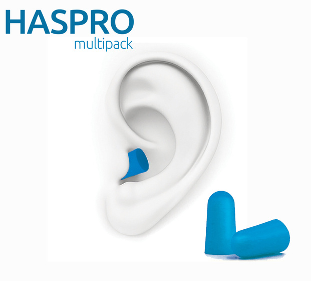 Zatyczki do uszu stopery przeciwhałasowe komplet 10 par HASPRO MULTI10 Niebieskie