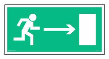 Znak - Kierunek do wyjścia drogi ewakuacyjnej w prawo - 30 x 15 cm