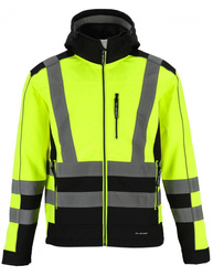 Kurtka letnia softshell z pasami odblaskowymi seledynowa dla kierowców REDBERG NEON