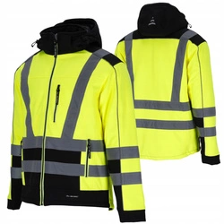 Kurtka ocieplana seledynowa odblaskowa zimowa softshell pikowana membrana REDBERG V-NEON 