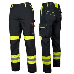 Wytrzymałe spodnie robocze do pasa odblaskowe CLASSIC-VIS