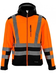 Kurtka letnia softshell z pasami odblaskowymi pomarańczowa REDBERG NEON 
