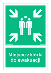 Znak - Miejsce zbiórki do ewakuacji - 20 cm x 30 cm