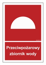 Znak - Przeciwpożarowy zbiornik wody  - 15 cm x 22,2 cm