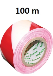 Taśma ostrzegawcza biało-czerwona 7 cm x 100 m