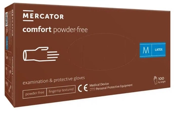 Rękawice lateksowe bezpudrowe diagnostyczne COMFORT POWDER-FREE