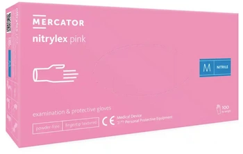 Rękawice jednorazowe nitrylowe bezpudrowe różowe kosmetyczne NITRYLEX PINK