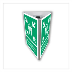 Znak - Miejsce zbiórki do ewakuacji (do słupka)- 25 cm x 37,5 cm