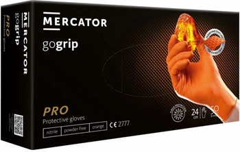Rękawice nitrylowe dla mechaników wytrzymałe bardzo mocne MERCATOR GOGRIP pomarańczowe