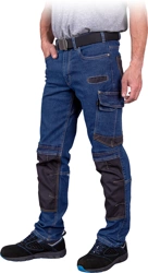 Elastyczne spodnie ochronne robocze do pasa JEANS303